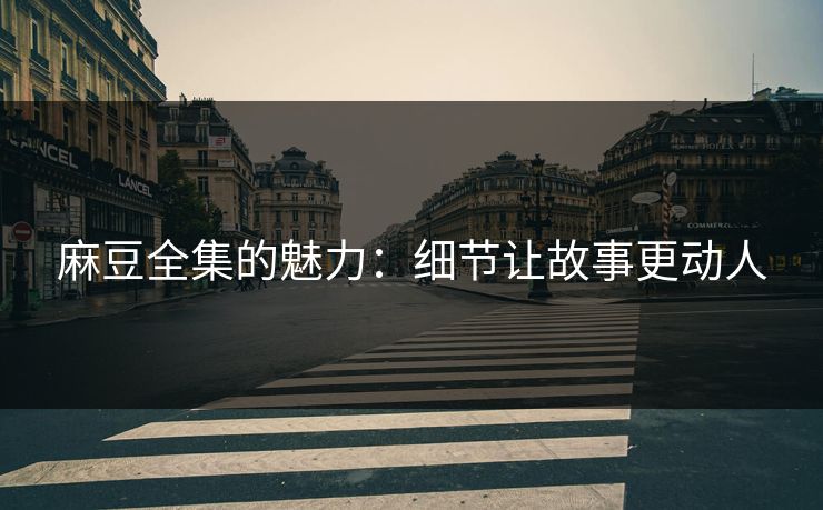 麻豆全集的魅力:细节让故事更动人 麻豆全集的魅力:细节让故事更动人